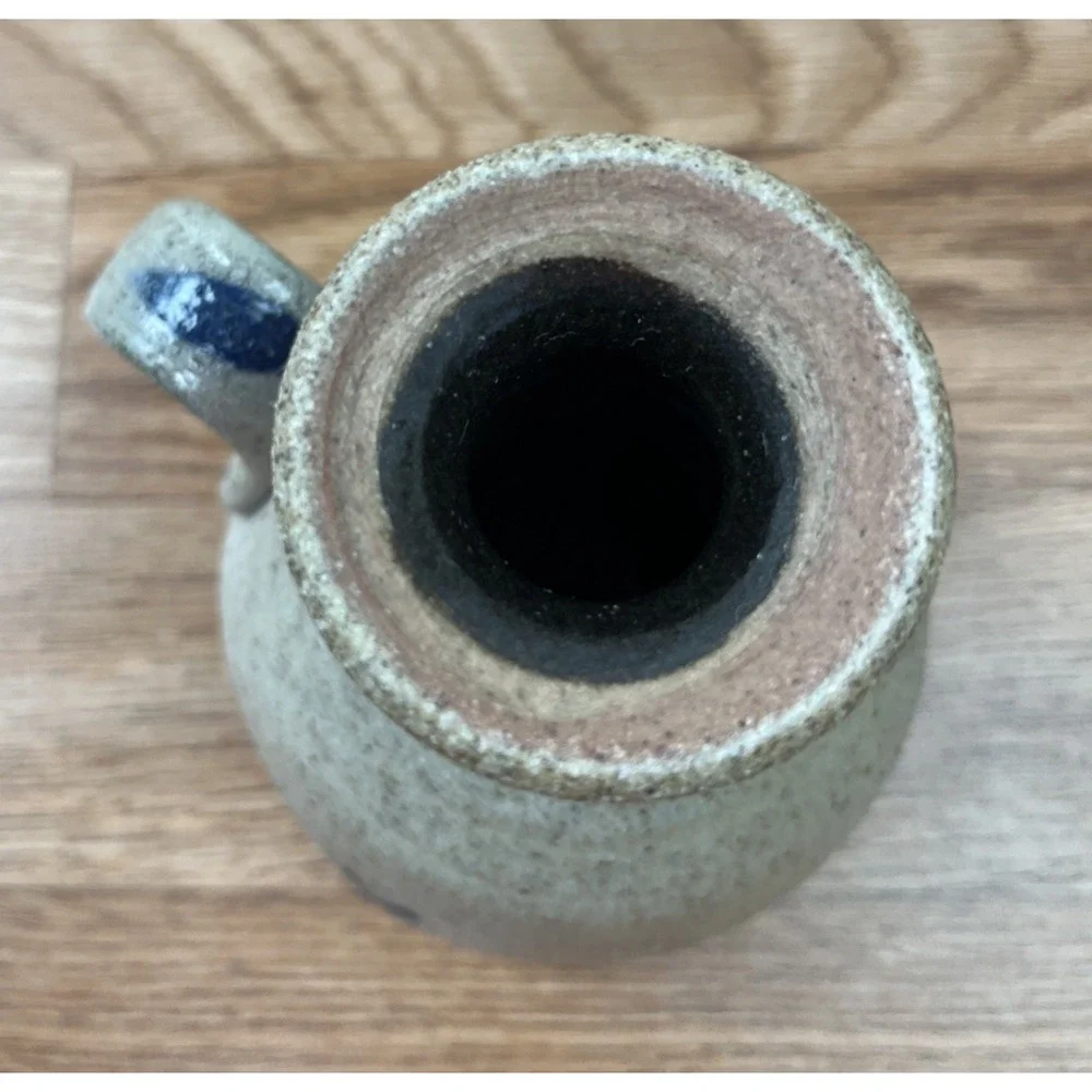 Vintage Rowe Pottery Works Oil Lamp Salt GLazed Heart, No Ball/Wick 1983‎